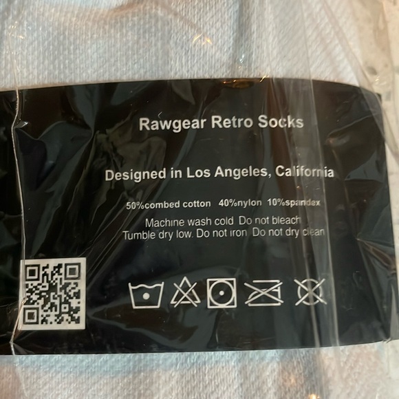 New Raw Gear Retro Socks-white w/red & yellow price for 1pr - Picture 3 of 3